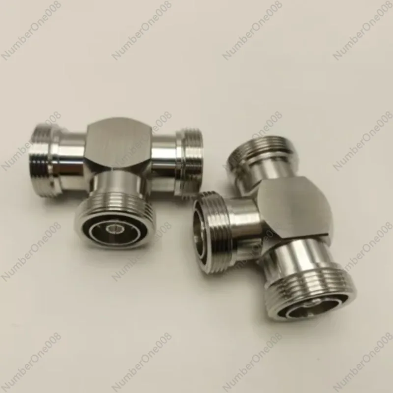 New 3 Way 7/16-JKJ Tee L29 DIN Base Station Connector DIN Type 1 Female TO 2 Female Adapters