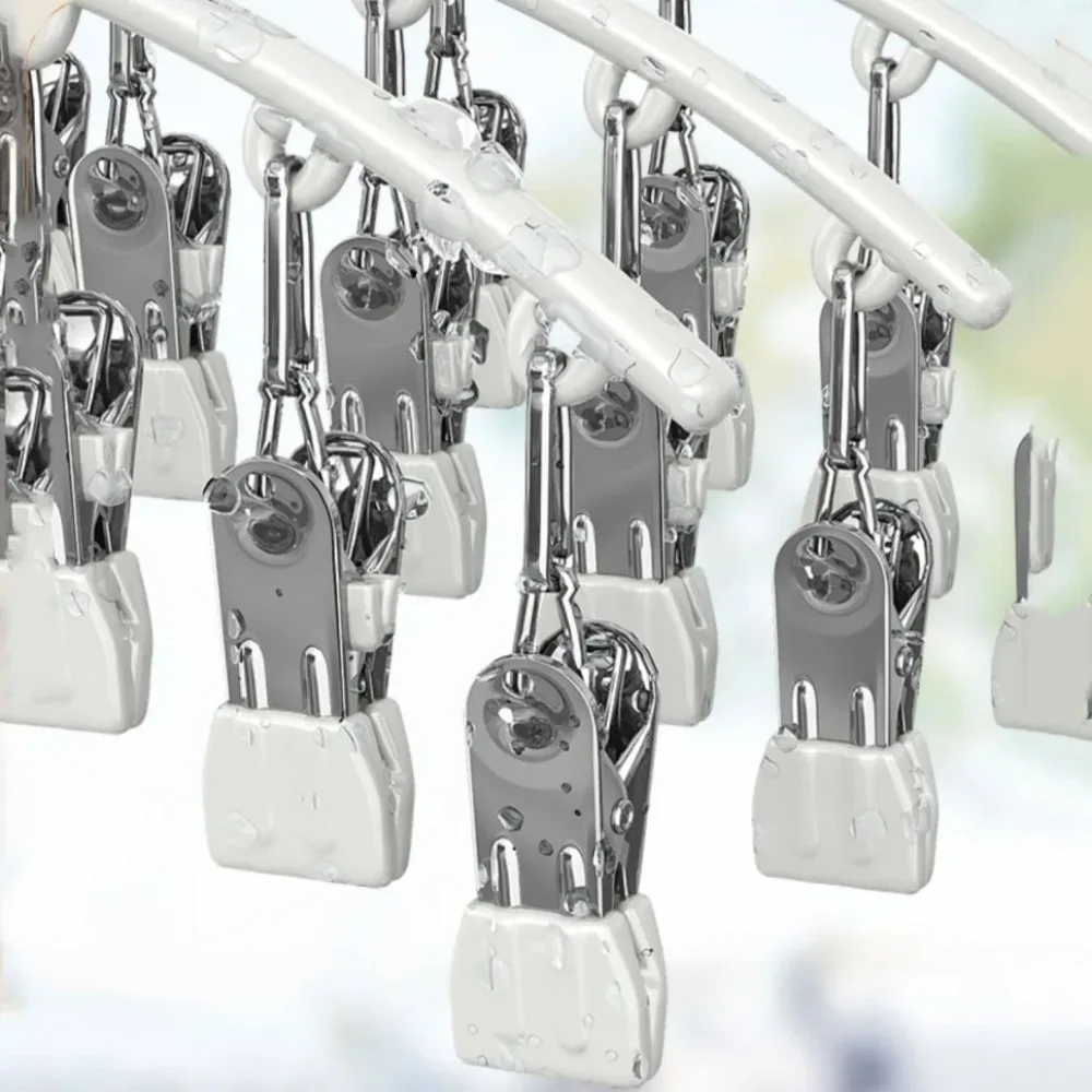 Windproof Drying Rack with Clips – Plastic Coat Hanger for Socks, Jackets & Household Laundry, Non-Slip Outdoor Clothes Rack