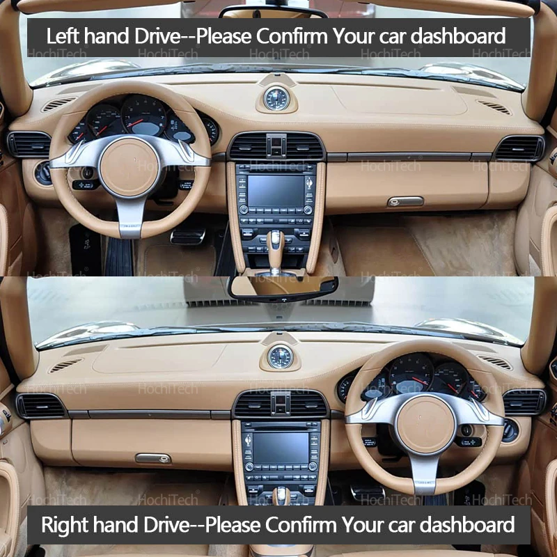 Car Dashboard Cover Avoid Light Pad Instrument Platform Cover Mat Carpet for Porsche 911 997 GT3 2004-2011 2006 2007 2008 2009