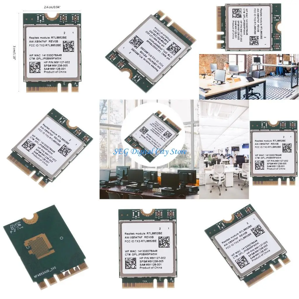 

U75B Wifi6 Wireless Card AW-XB547NF RTL8852BE M91238-005 M91128-001 1800Mbps BT5.2 Dual-Band Wireless card Adapter