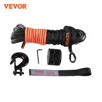 VEVOR 8350/10000 lbs Synthetic Winch Rope 50ft Line String Cable Rope with Forged Winch Hook for ATV Car Outdoor Accessories