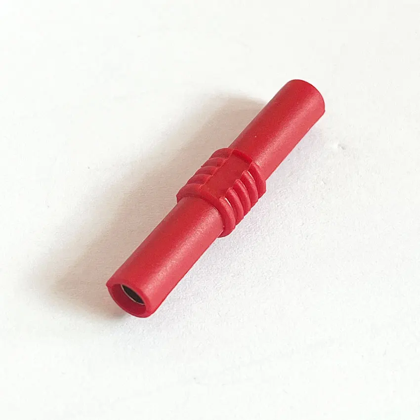1-10pc red black 4mm Banana plug Jack Socket Female to Female Adapter Extension Insulated Banana cable Connector Coupler PVC t1