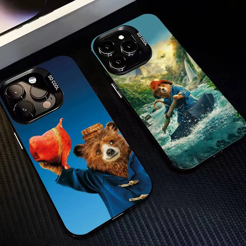 

Cute P-Paddington B-BearS Phone Case For iPhone 17,16,15,14,13,12,11 Plus,Pro Max,XS,Colorful Silver Black Cover