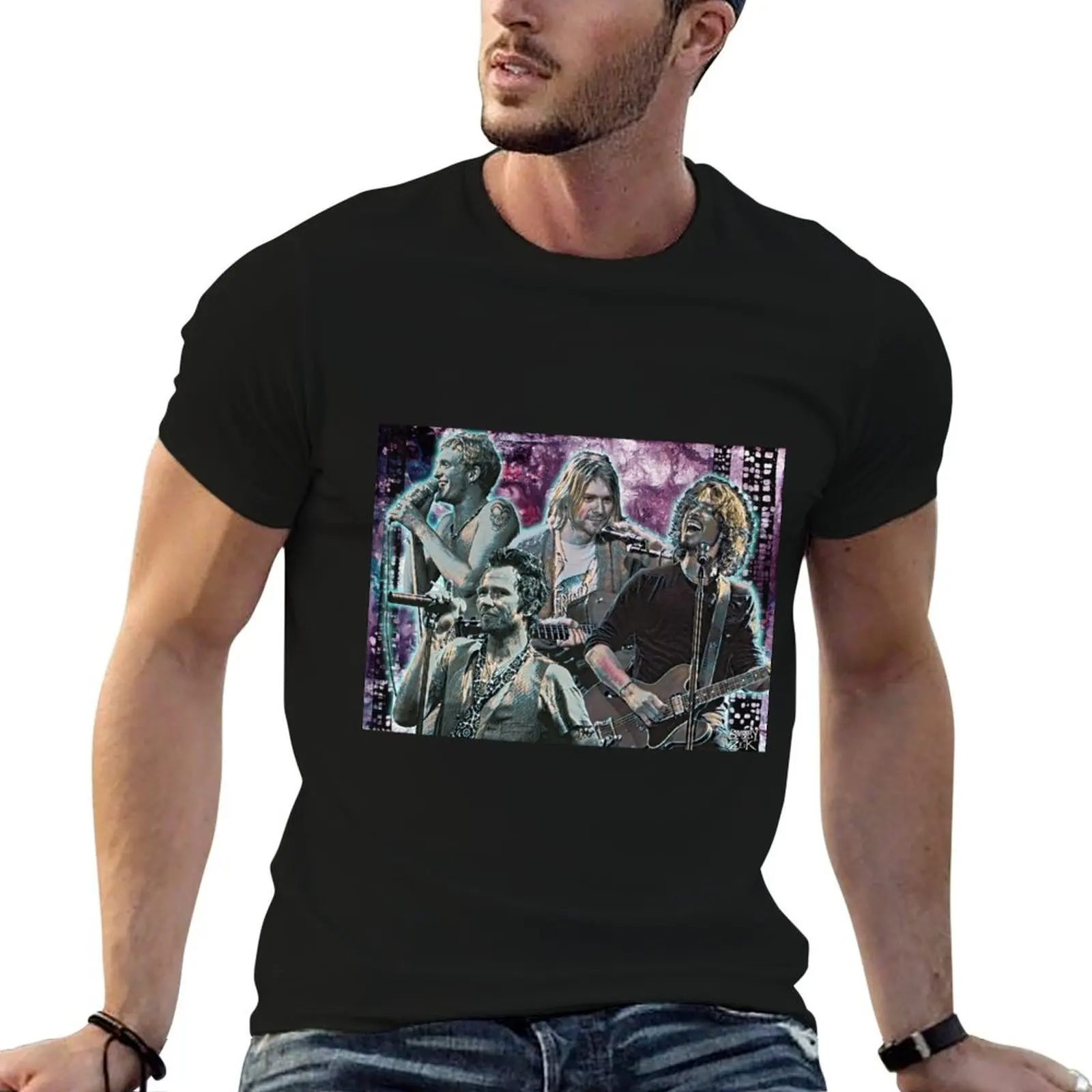 Trippin' On A Black Hole Sun With No Excuses On A Plain T-Shirt baggy shirts oversized t shirt vintage t shirt men