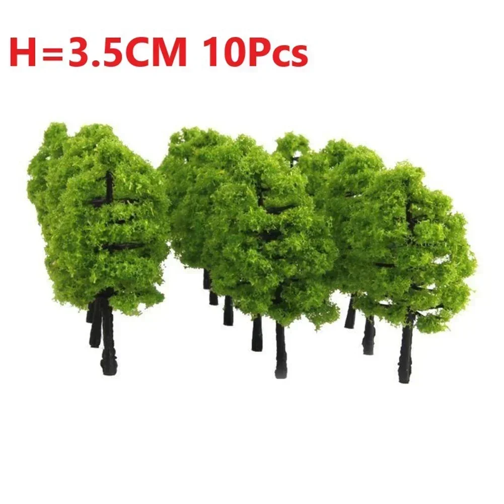 10pcs Model Trees Mini 3D Landscape Artificial Miniature Tree Tree Layout Train Railway Model Trees 3.5CM HO OO Scale Diorama