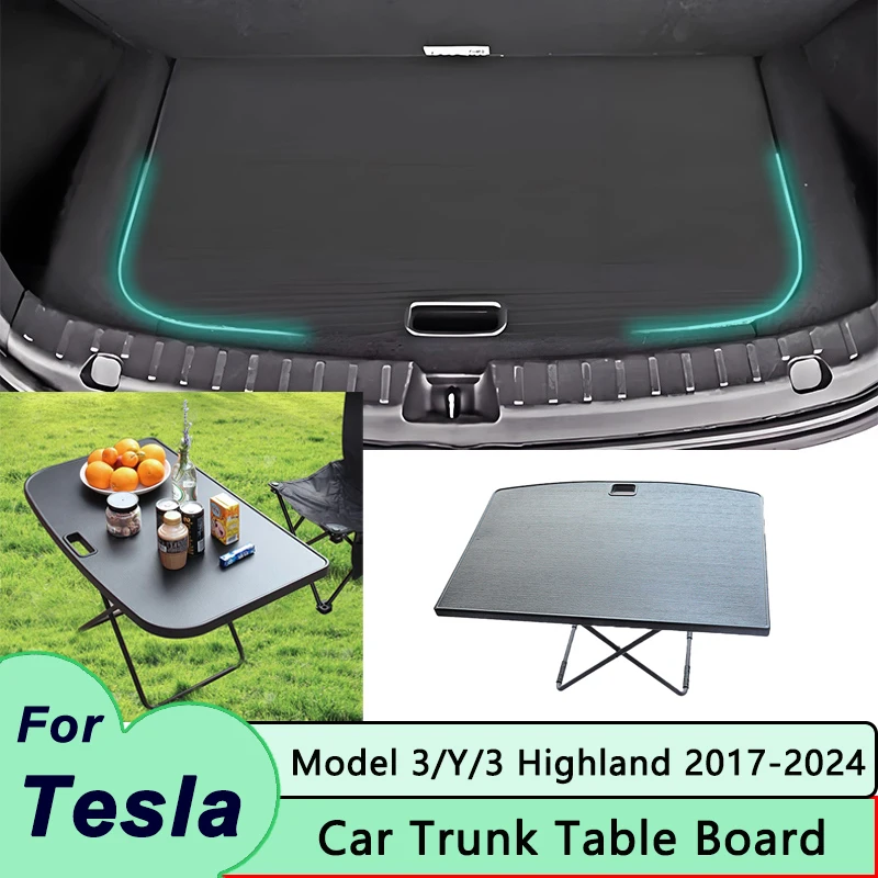 

For Tesla Model 3 Highland 2024 Table Desk Travel Folding Table Trunk Table Board Camping Outdoor Table Model Y/3 Car Accessorie