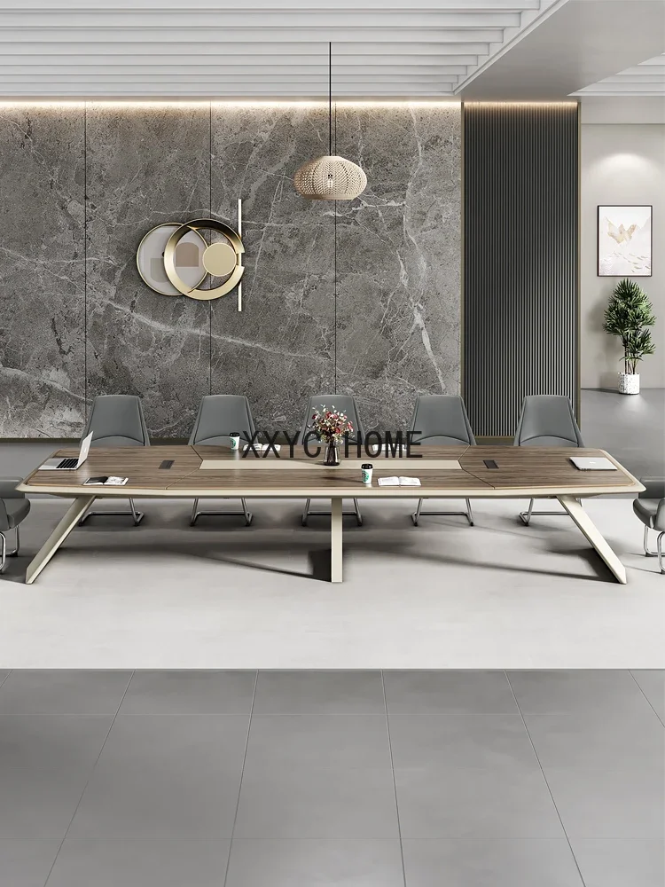 

Office Desk Simple Modern Large Conference Room Table and Chair Combination Conference Table Paint Bar Table 20-Person