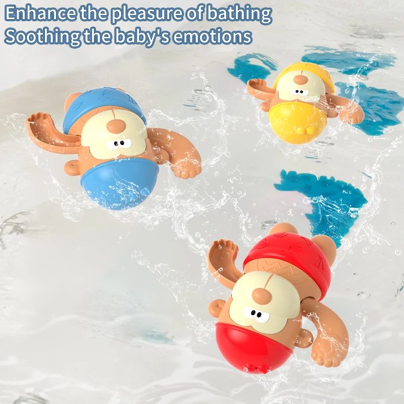 Baby Monkey Swimming Bath Toy Children's Bathroom Fun Wind-Up Toy for Bathtime Fun Water Play