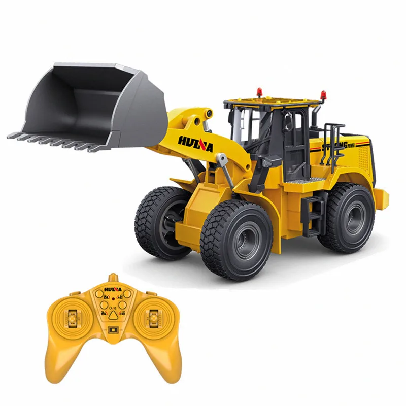 1567 Huina Six-channel Alloy Remote Control Shovel Loader 1:24 Engineering Car Simulation Children's Toy Christmas Birthday Gift