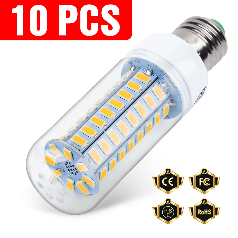 10PCS E27 Led Lamp 220V E14 Corn Lamp 3W 5W 7W 9W 12W 15W GU10 Lampada Led Bulb G9 Led Lamp Light B22 Chandelier Lighting 240V