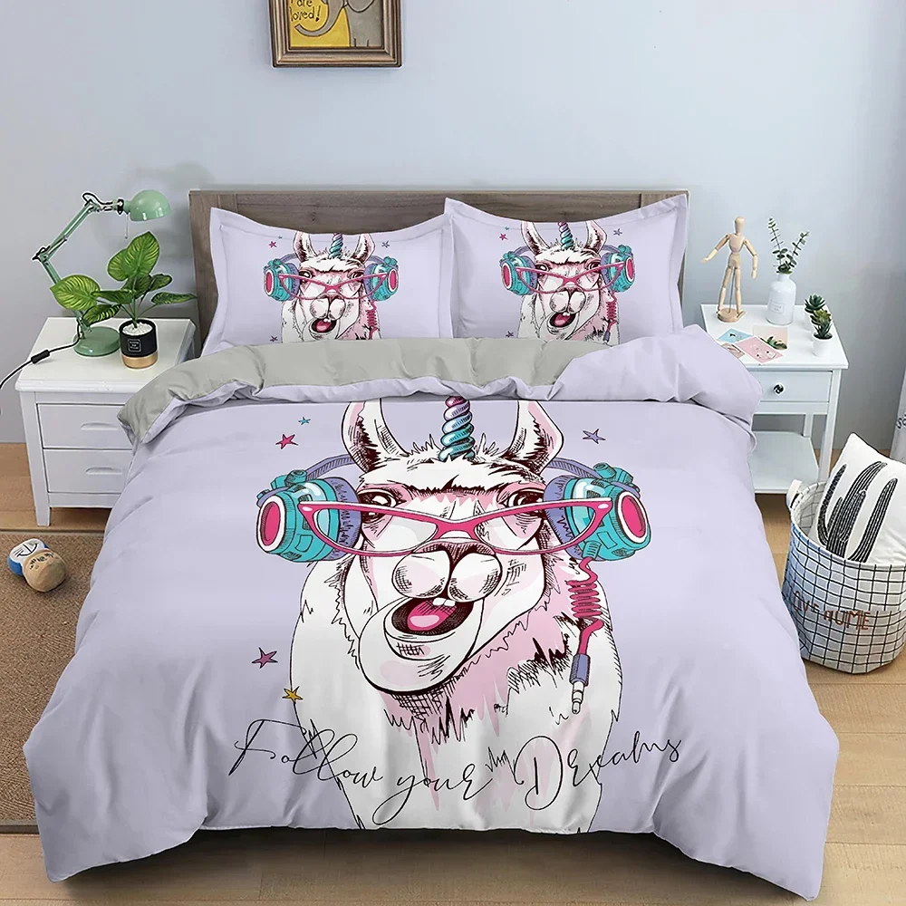 

3D Wolf Duvet Cover Alpaca Animal Comfortable Duvet Quilt Cover Pillowcase Bedding Set Children Bedroom Decoration Home Textile