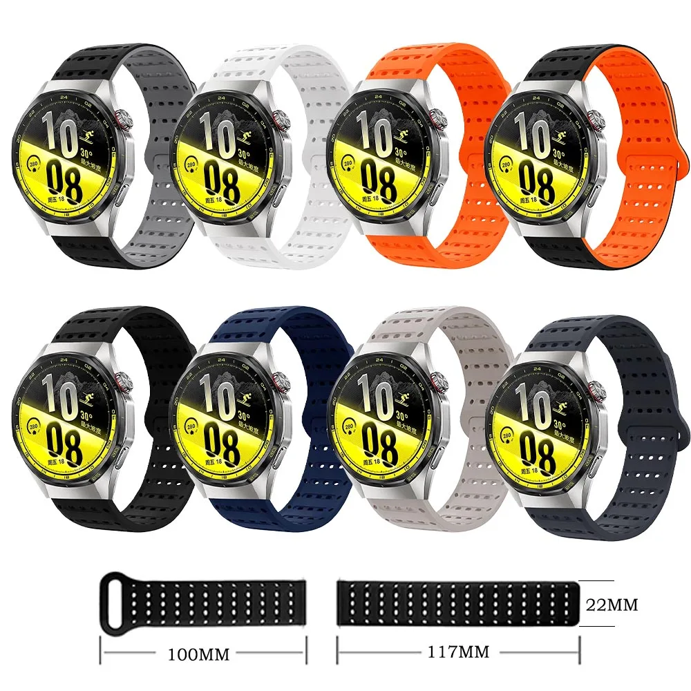 Silicone Strap for Huawei Watch GT7 Pro GT7 Band Adjustable Breathable Magnetic Strap 22mm Strap for Huawei Watch GT7 Pro 46mm