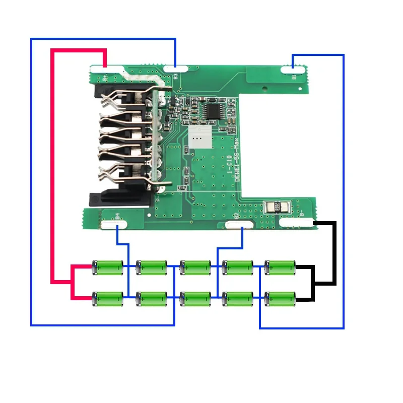 DCB200 Li-ion Battery 10*18650 Plastic Case Charging Protection Circuit Board Box Housing For DeWalt 18V 20V Lithium Ion Battery