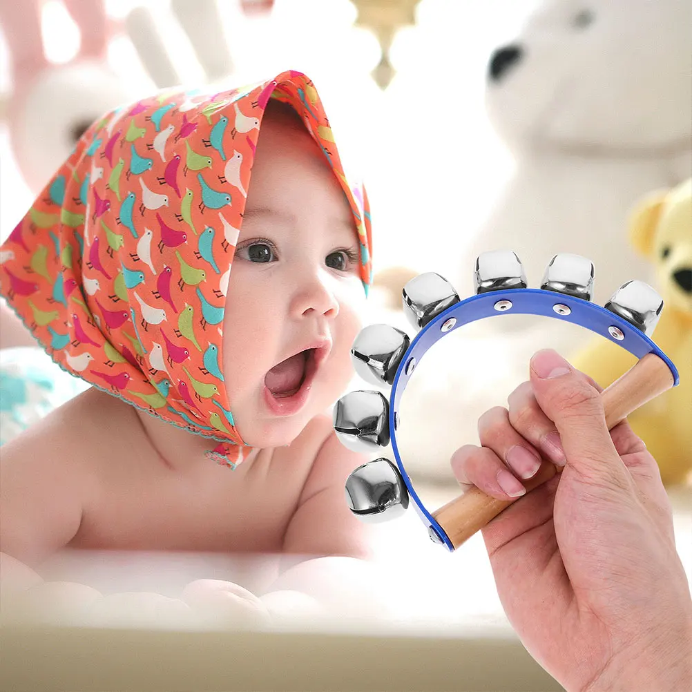 4 個ハンドベル楽器子供教材ダンスパーティージングルブルーカラー打楽器おもちゃ教育