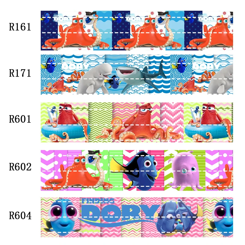 

50 yard Cartoon character 7/8inch 1inch 1.5inch 2inch 3inch printed finding nemo grosgrain ribbon R604