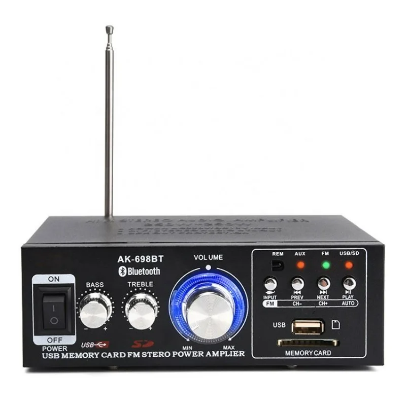 Audio Amplifier 250W+250W BT 5.0 Wireless Hi-Fi Stereo AK-698BT For Home Studio Car Amp