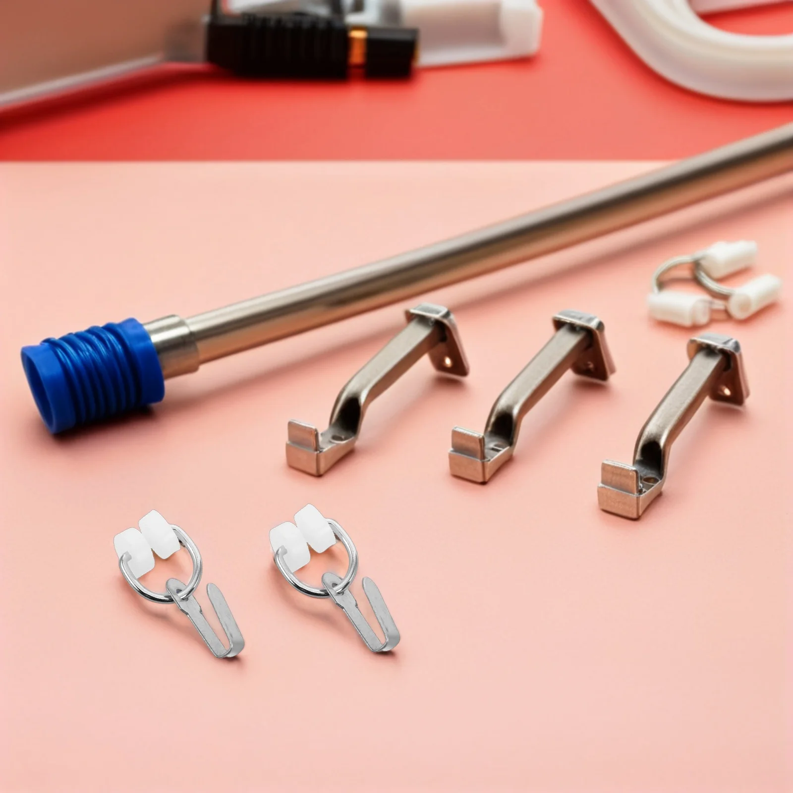 

50Pcs Rv Curtain Hooks Gliders Motorhome Nylon Rollers Metal Track Accessories Caravan Window Rail Track Sliders Silent Smooth