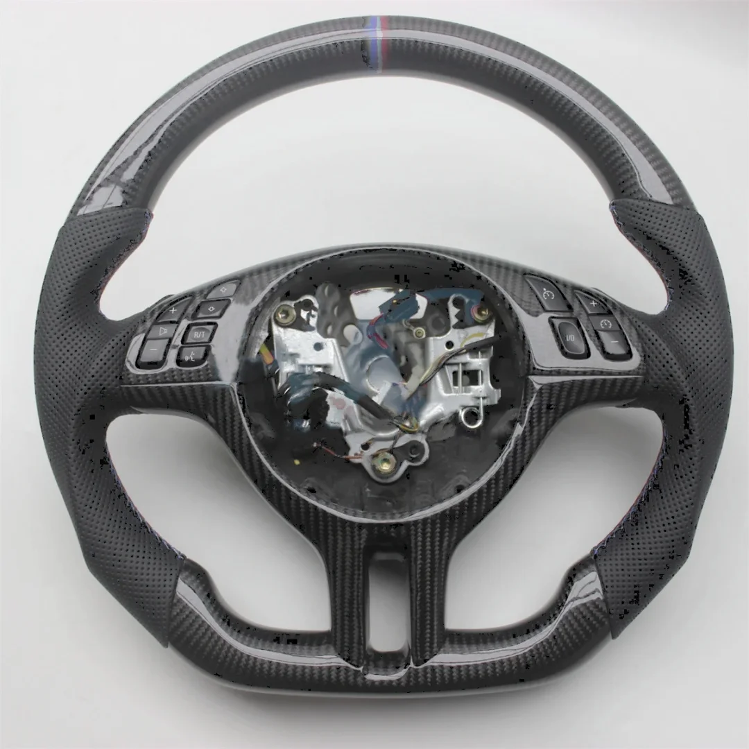 

Replacement For BMW E46 3 Series Leather Real Carbon Fiber Steering Wheel 1997–2006