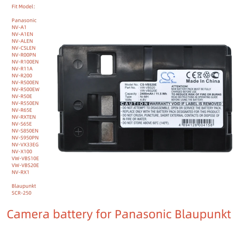 Ni-MH Camera battery for Panasonic Blaupunkt,4.8V,2400mAh,NV-A1EN NV-R550EN SCR-250,VBS20E HHR-V211 P-V212 VSB-0190 VW-VBH10E