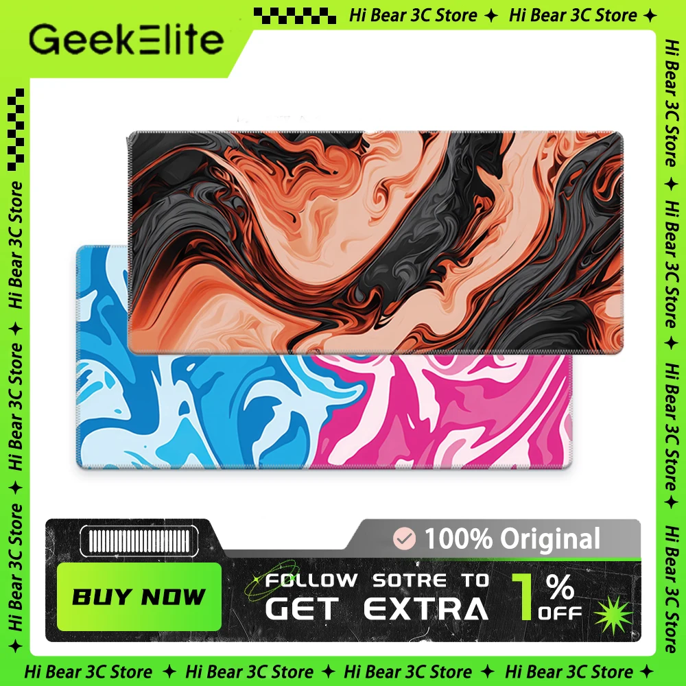 

Geek Waterproof Mouse Pad 4mm Thickening Shock Absorption Non-Slip Large E-sports Gaming Mousepads Marble Deskmats PC Office