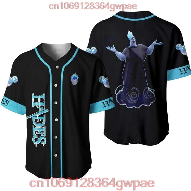 Villain Hades Baseball Jerseys Unisex Cartoon Graphics Casual Baseball Uniform Disney Custom Baseball Jerseys Casual Sweatshirt