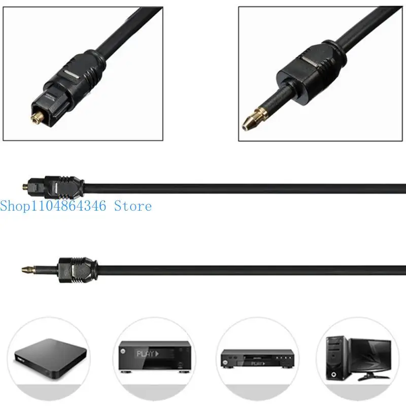 652F 1m 1.5m 2m 5m Optical Fiber Lines 3.5mm Plug Digital Optical Cable SPDIF Optical Lines To Round Mouth TOSLINK