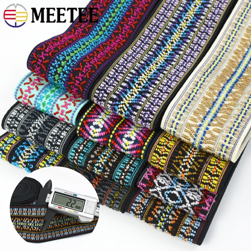 

2-5Meters 50mm Jacquard Elastic Band Skirt Pants Belt Rubber Bands Shoulder Bags Strap Bias Binding Garment Sewing Accessories