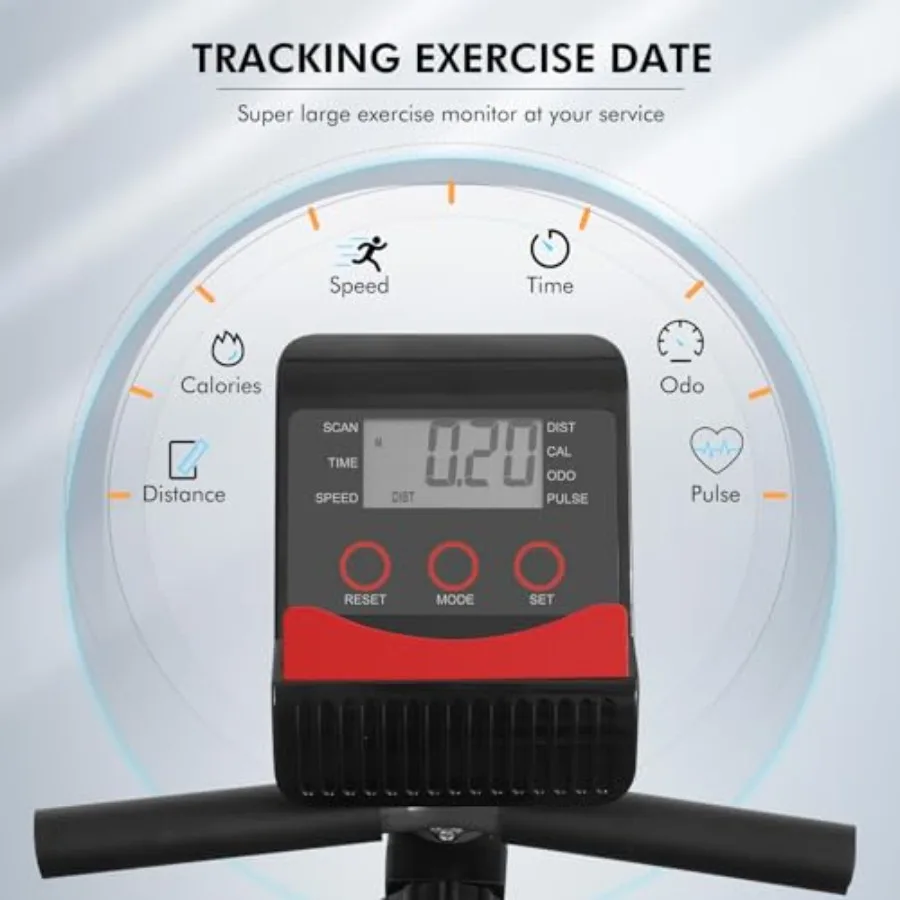 دراجة تمرين مستلق للاستخدام المنزلي، دراجات ثابتة هادئة للبالغين وكبار السن، مقعد قابل للتعديل بمقاومة 8 مستويات #2