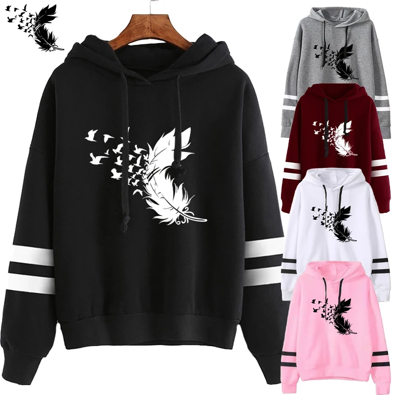 New Autumn Winter Fashion Hoodies for Women Print Sweatshirts for Young Women Loose Casual Blouse