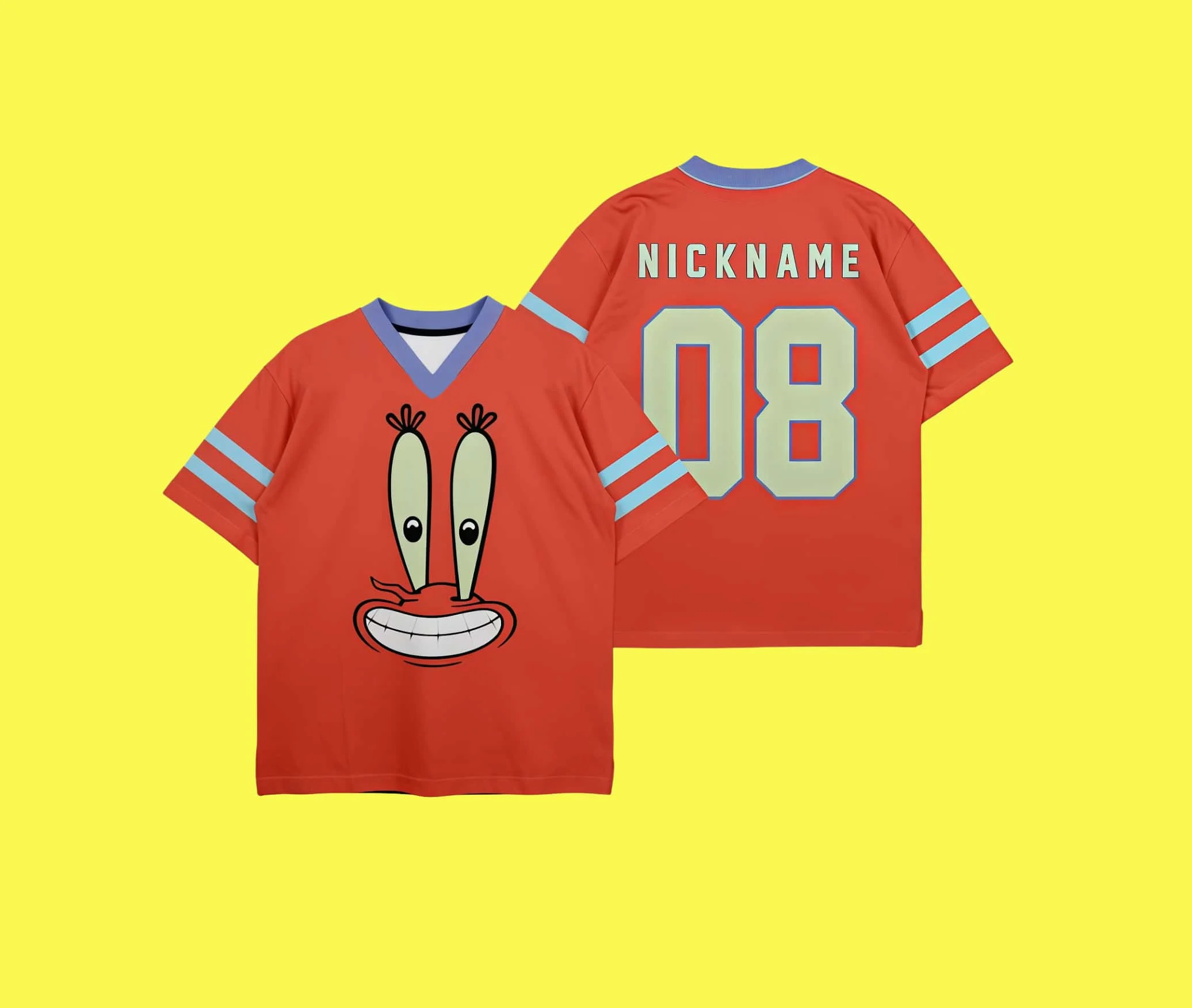 Niedliches Big Star Emoji Trikot SpongeBob Schwammkopf Familienfoto-Serie Paar-Stil Kinder- und Erwachsenen-Mode Sommer-Sporttrikot – Detail 11