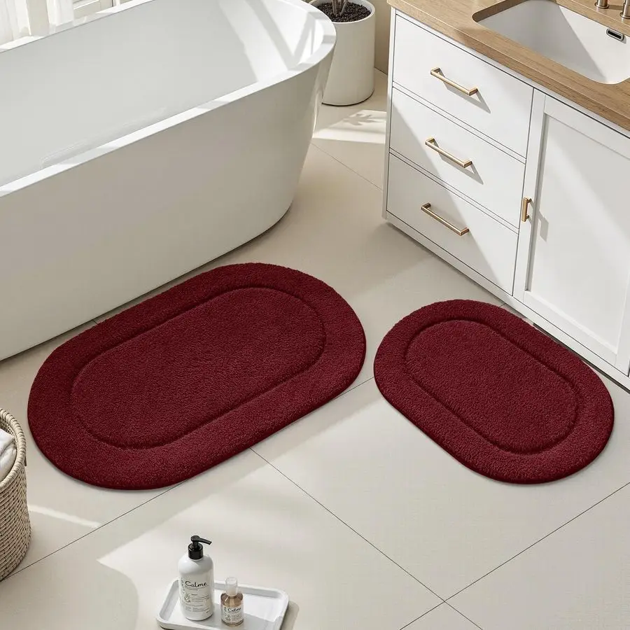 

Bathroom Rugs Sets 2 Piece, Soft Bathroom Mats and Absorbent Microfiber Machine Washable Bath Mats for Shower Room, Bathtub, Kit