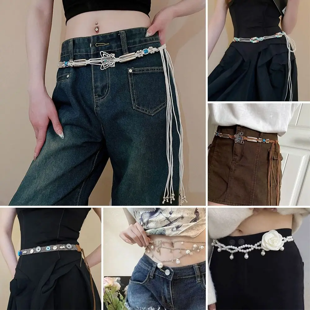 

Fashion Bohemia Waist Chains Pearl Elegant Tassel Belt Jewelry Clothing Accessories Versatile Waist Link Women