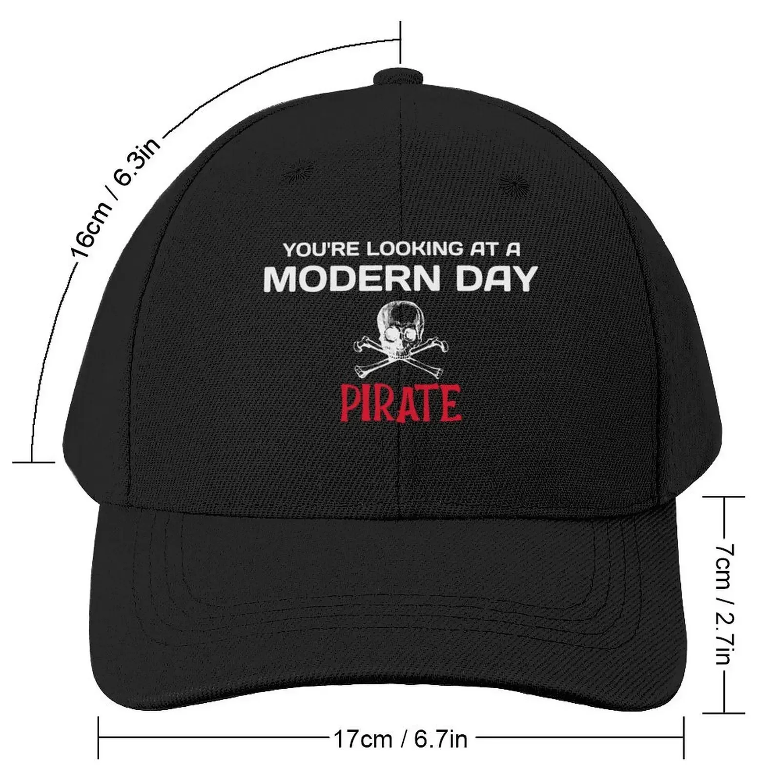 Amputee modern day pirate funny slogan white font Baseball Cap Thermal Visor Sunhat fashionable tea Hat Mens Hats Women's