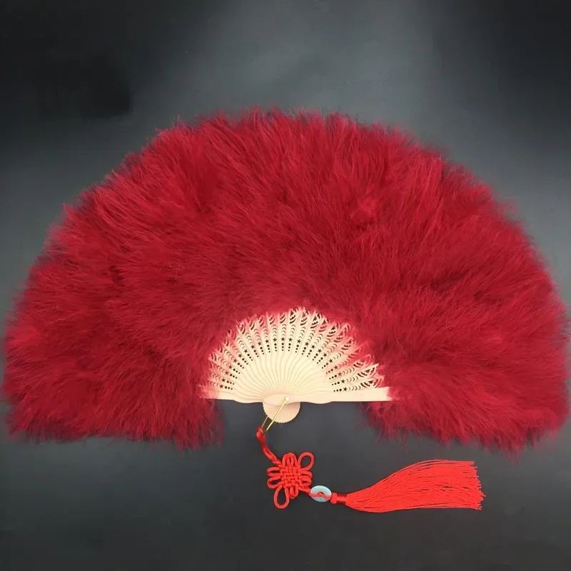 1pcs Vintage Style Folding Handheld Flapper Marabou Feather Hand Fan for Costume  Dancing Tea Party  Birthday   Halloween