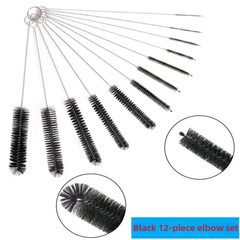 Spot straw brush set Amazon hot selling nylon cleaning brush set kitchen cleaning cup brush stainless steel brush