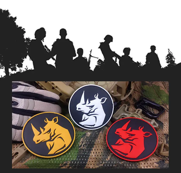 RHINO SNIPER HUNTER TACTICAL ARMY AIRSOFT 3D PVC RUBBER PATCHES USA ISAF ARMY MILSPEC SWAT BADGE PATCH