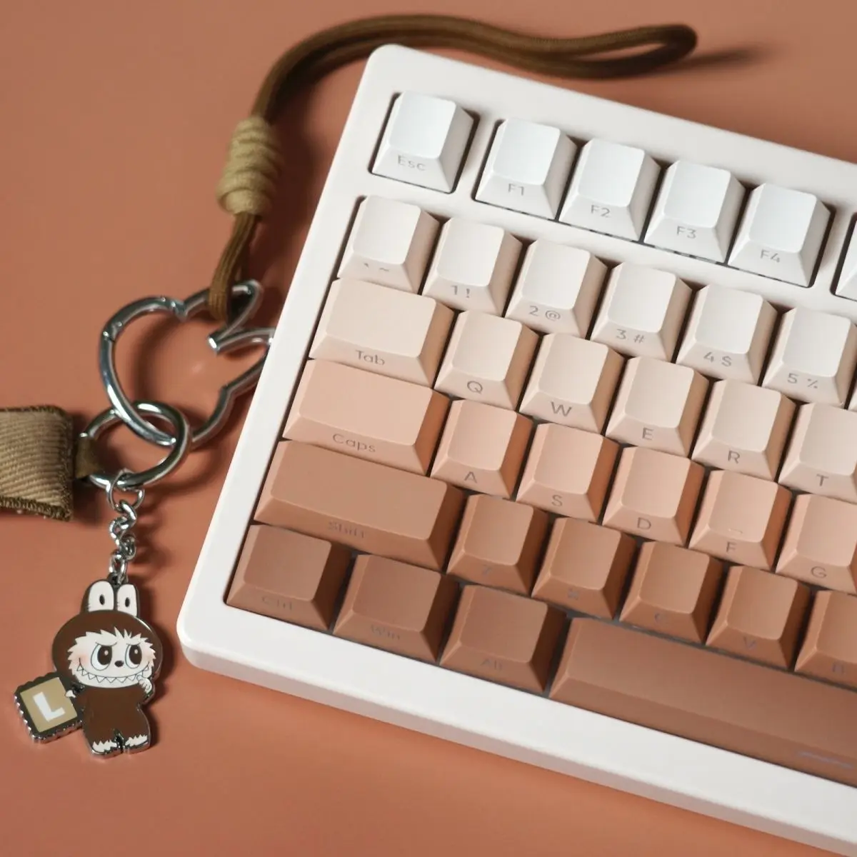 Blush Pink Gradient PBT Keycaps 134 Keys Cherry Profile Side Print Dye Sublimation Custom Keycap Set for Mechanical Keyboard MX