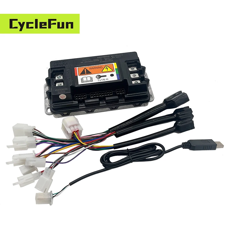 Votol EM50-4 48v-72v Boost 80A FOC BLDC Controller with Throttle for 1000w 1500w PMSM Hub Motor Electric Scooter