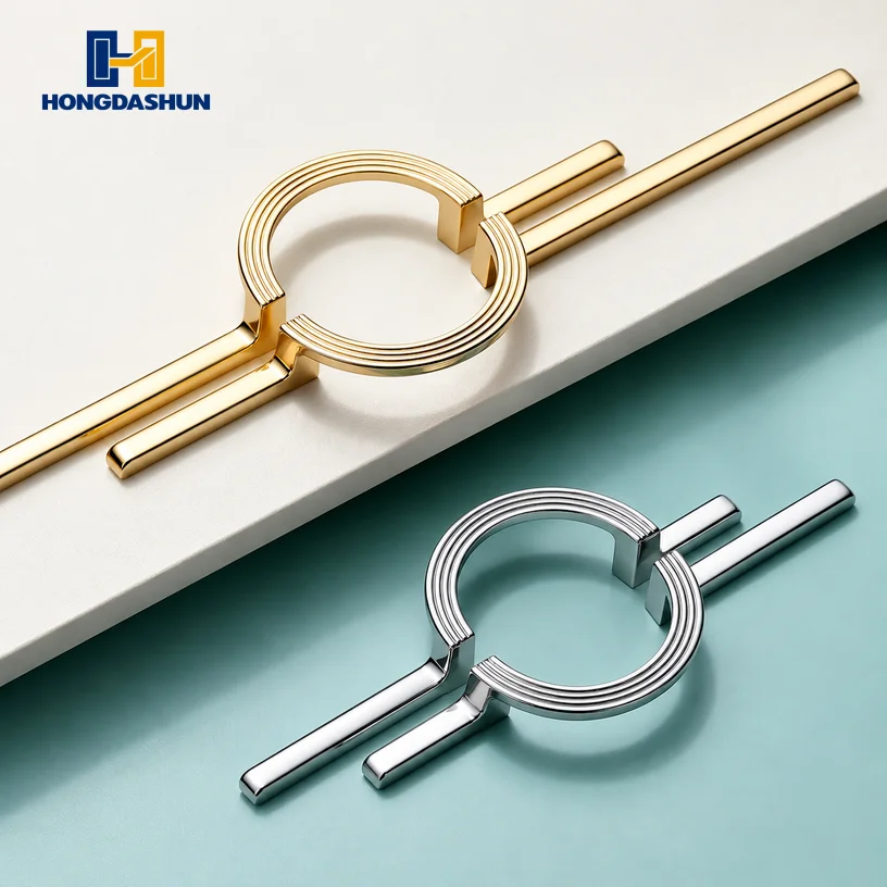Chinese Style Wardrobe Handle Cabinet Door Modern Minimalist Cabinet Door Handle Drawer Handle High-end Circular Long Handle