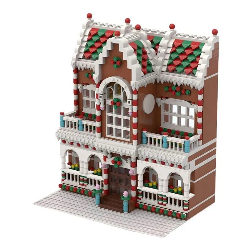 1779PCS MOC Creative Expertชุดคริสต์มาสฤดูหนาวVillage Town House Building Blocks DIYปริศนาของเล่นเด็กXmasของขวัญ