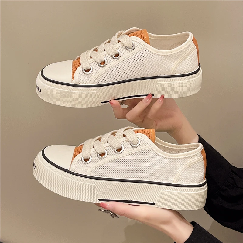 

Shoes For Woman Flats Red Canvas Sneakers Ladies Soft Sole Dancing Couples Classic Slip On Light Mesh Breathable Running Shoe