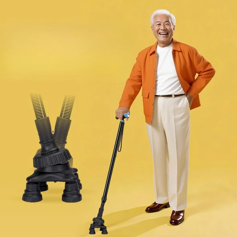 

New Carbon Fiber Walking Stick for The Elderly Mothers Fathers Limited Mobility Led Light Walking Cane Aluminum Alloy Crutches
