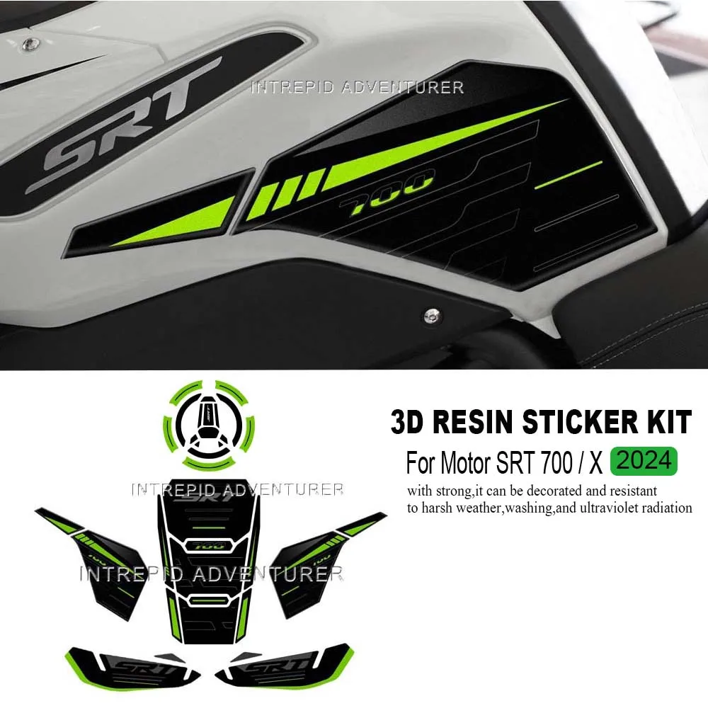 Motorcycle Accessories Fuel Tank Pad Protector Covers Waterproof 3D Epoxy Resin Stickers Kit For QJ Motor SRT 700 / X 2024