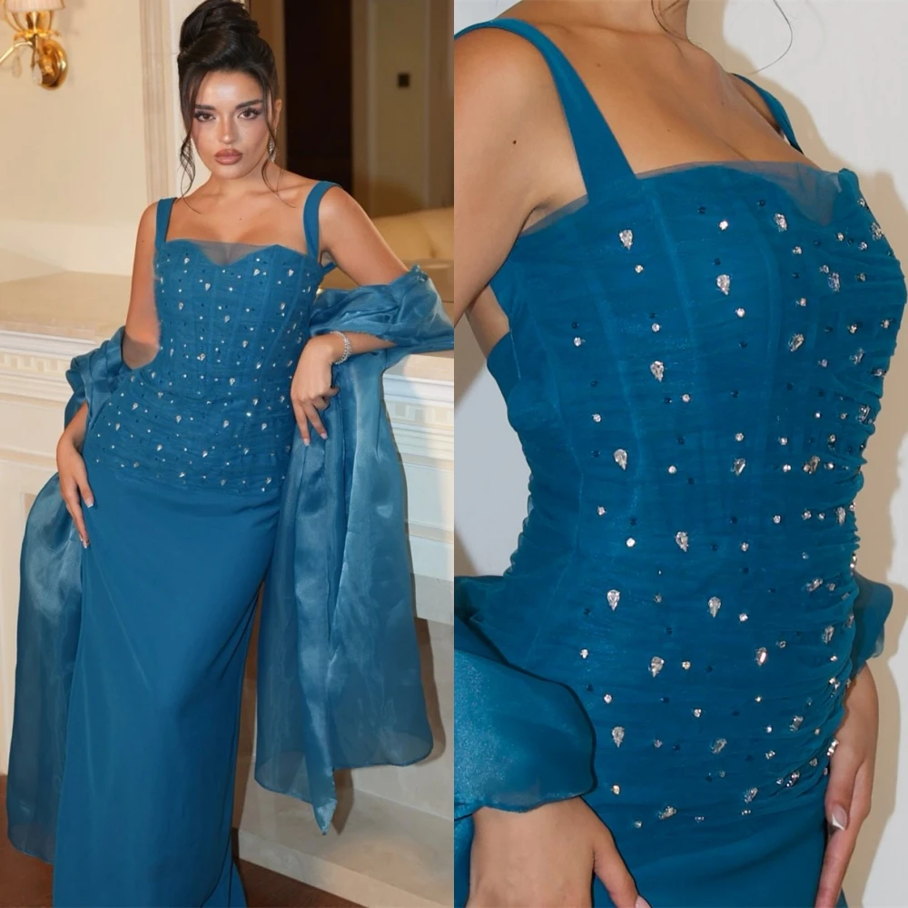 تخصيص مثير ساحة طوق مساء اللباس بسيط الشيفون أكمام فساتين حفلة موسيقية شال سباركلي فساتين المناسبات الخاصة #2