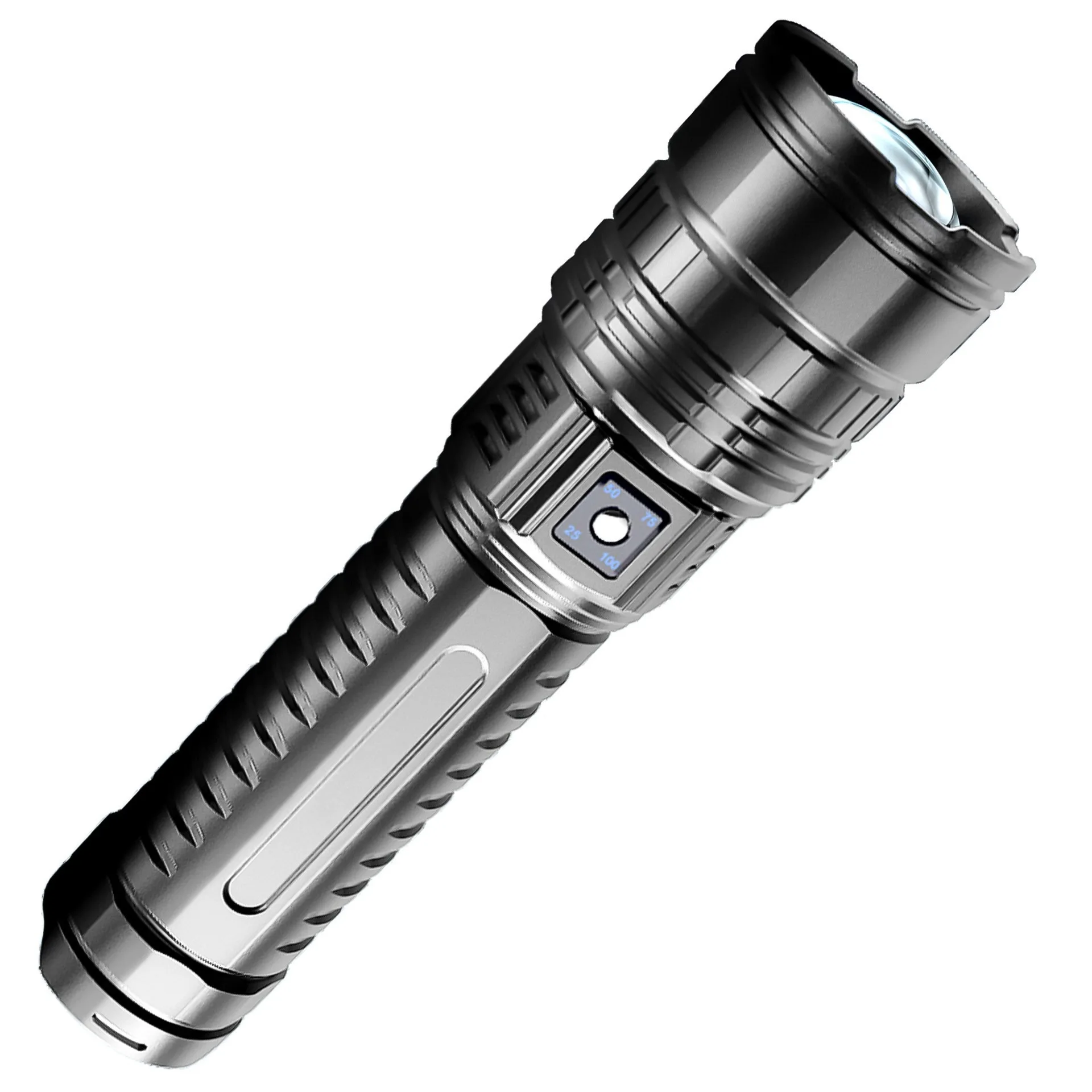 High-power LED flashlight can charge long-lasting durable outdoor white laser intense light far-beam zoom multi-function outdoor