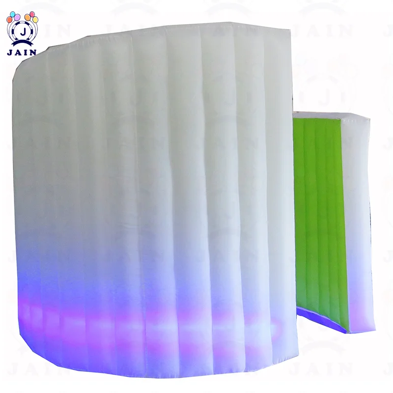 Portable LED Inflatable Photo Booth Wall Curve Whirl 360 Photobooth Backdrop Enclosure For Business, Rental, Party, Carnival