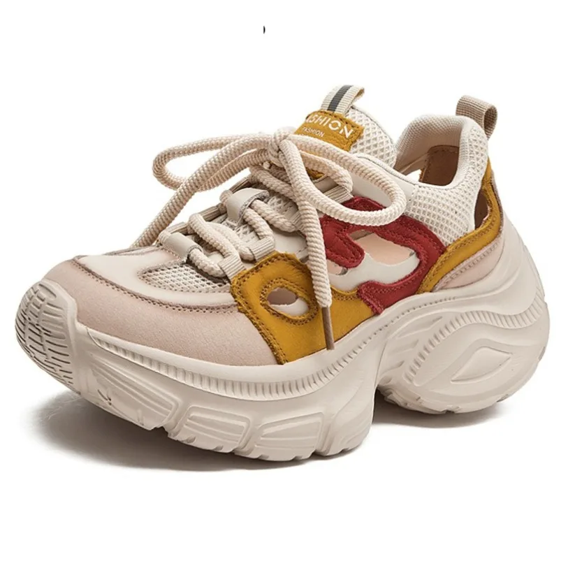 

Fujin/летние полые этнические женские сандалии Мэри Джейн 5,5 см, женская модная обувь на платформе, на танкетке, на плоской подошве, из коровьей кожи с воздушной сеткой