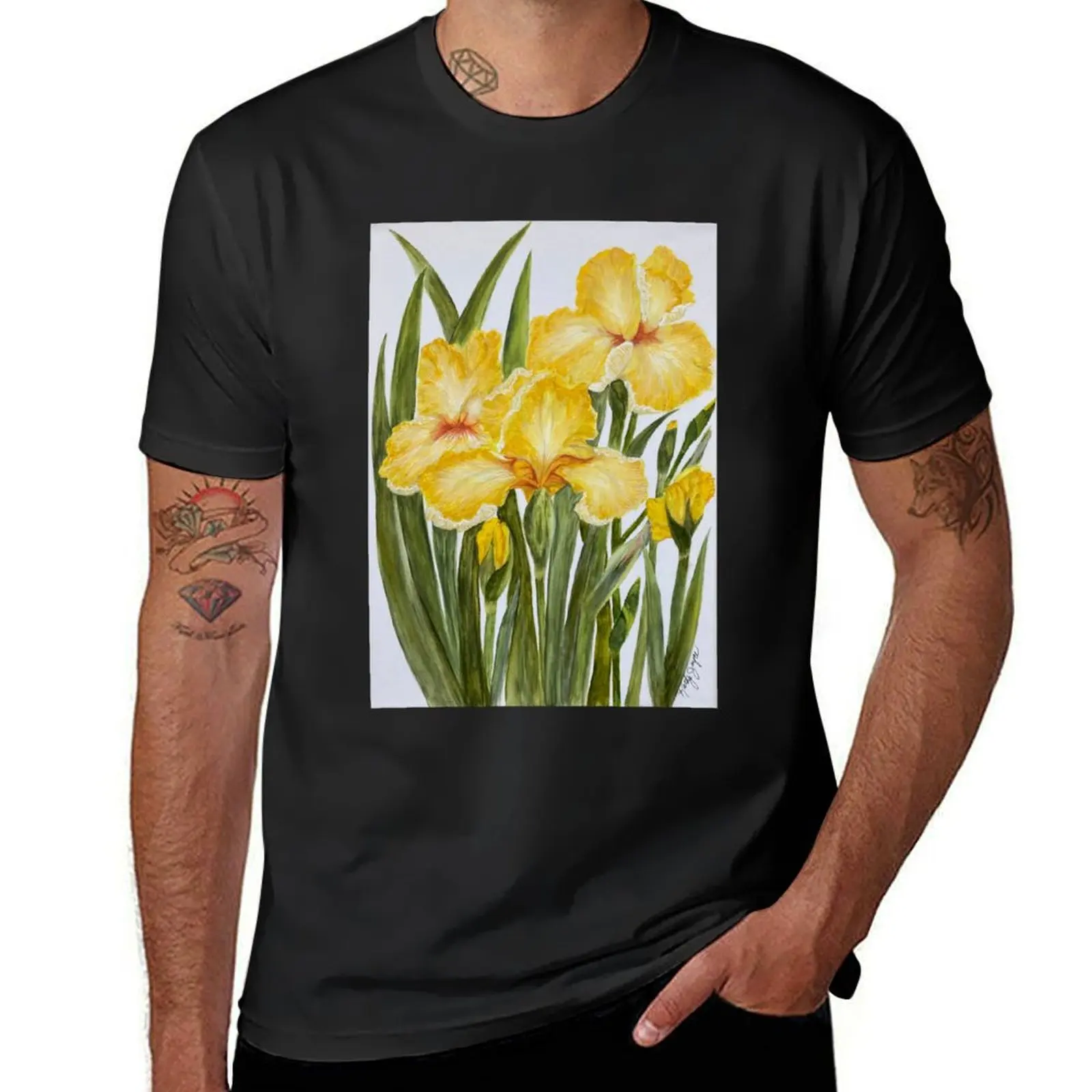 

Yellow Irises T-Shirt cute clothes blanks mens graphic t-shirts funny