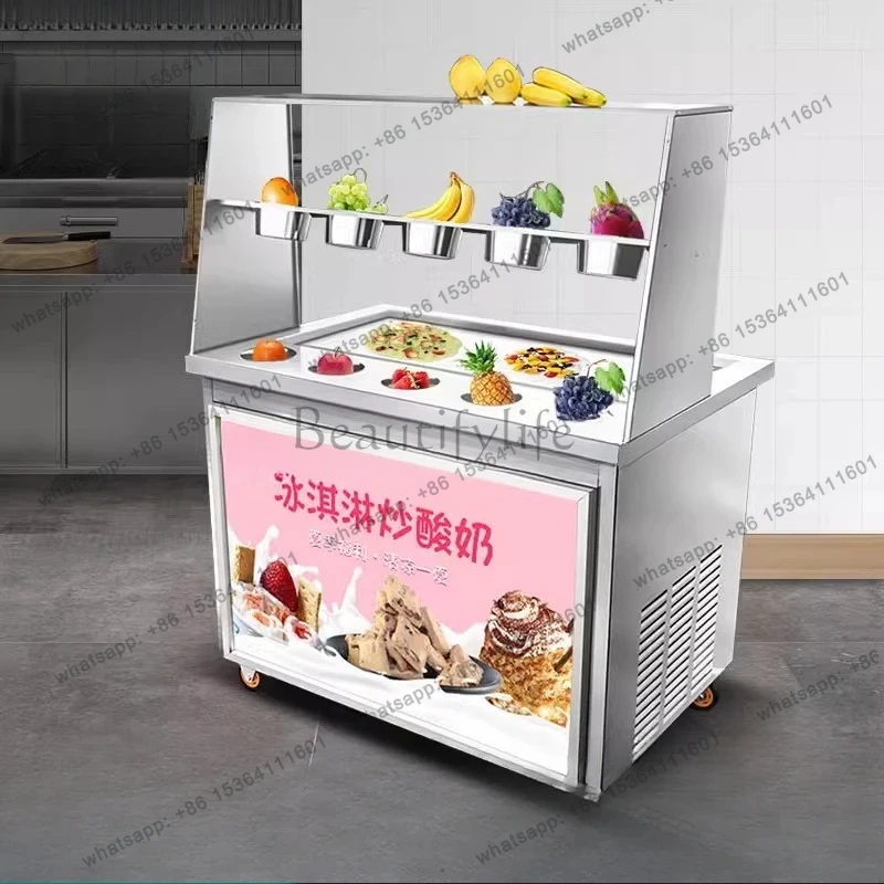 Commercial Thick Cutting Milk Cube Equipment Fried Ice Cream Machine Single and Double