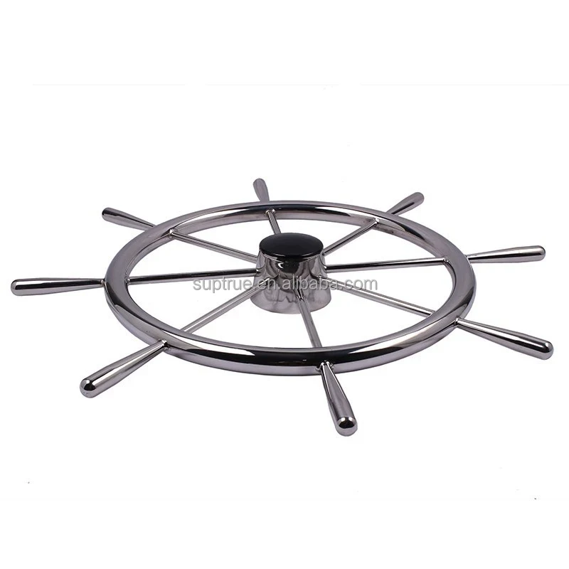 Stainless Steel New Boat Steering Wheel Spare Parts for Pontoon Boat Easy Installation Large Size Diameter 40cm for Yachts